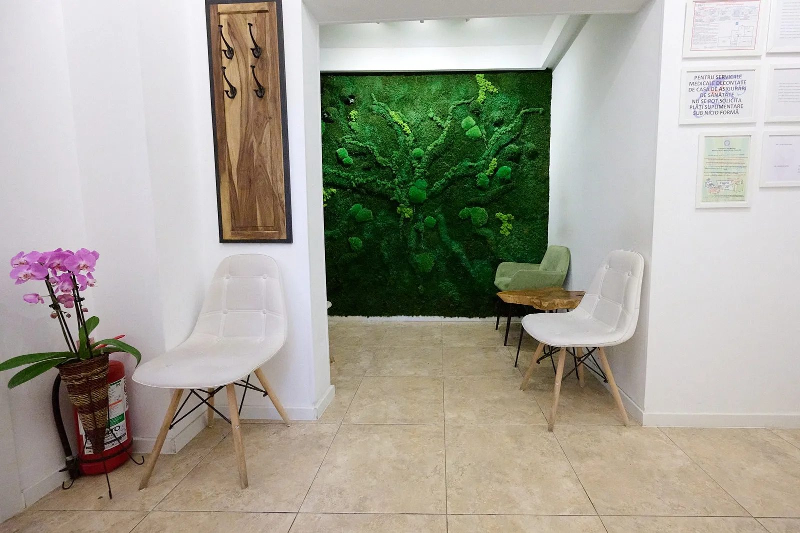 Sala de așteptare a clinicii Acord Med, luminoasă și liniștită