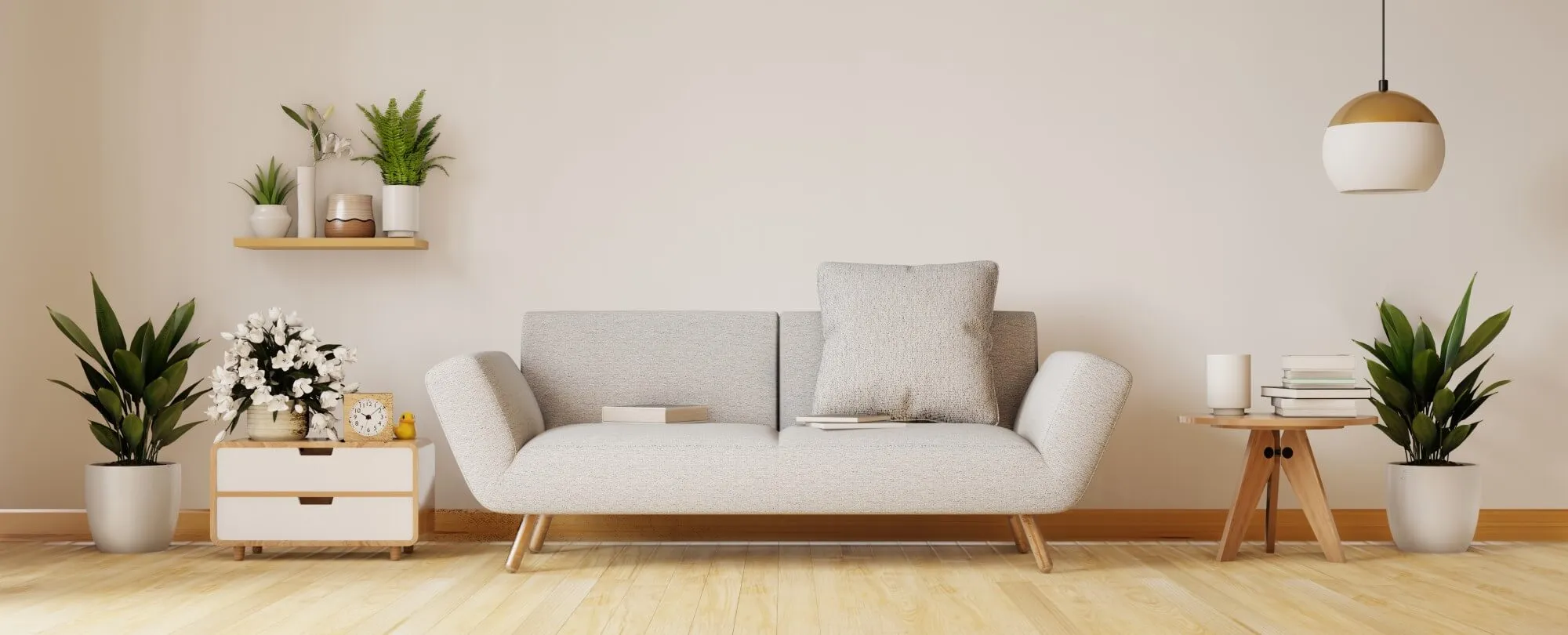 Sofa in the welcoming space of the Acord Med clinic